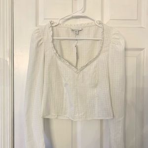 Top Shop Cropped White Top - Size 6
